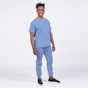 Uniforma medicala CLASS cu pantaloni jogger pentru barbati -Azur - Img 1