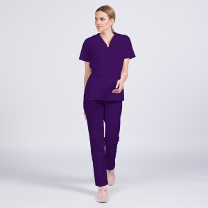 Uniforma medicala CLASS stretch (cu elastan) cu pantalon pentru femei-Liliac - Img 1
