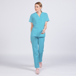 Uniforma medicala CLASS stretch (cu elastan) cu pantalon pentru femei-Ocean - Img 1