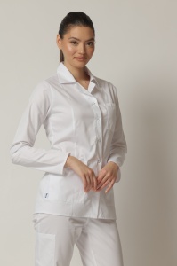Uniformă medicală Nora cu jachetă mânecă lungă și pantaloni jogger-Rosu - Img 5