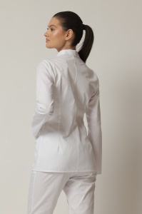 Uniformă medicală Nora cu jachetă mânecă lungă și pantaloni jogger-Bleumarin - Img 3