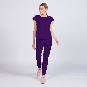 Uniforma medicala SPRINT stretch cu pantalon jogger pentru femei-Lliliac - Img 1