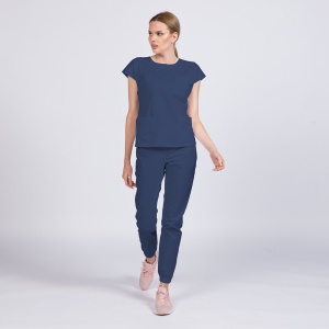 Uniforma medicala SPRINT stretch cu pantalon jogger pentru femei-Albastru nocturn - Img 1