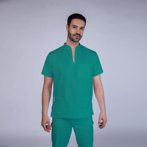 Uniforma medicala stretch STIL (cu elastan) cu pantaloni pentru barbati -Verde menta