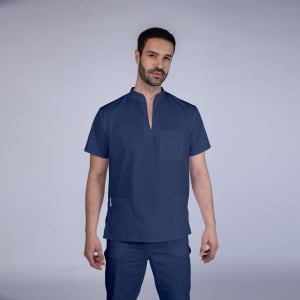 Uniforma medicala stretch STIL (cu elastan) cu pantaloni pentru barbati -Albastru nocturn