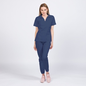 Uniforma medicala TREND cu pantaloni jogger pentru femei-Albastru nocturn