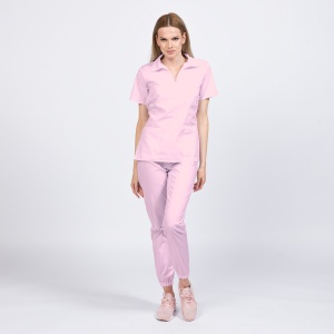 Uniforma medicala TREND cu pantaloni jogger pentru femei -Roz pal