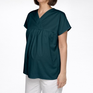 Bluza medicala Hope din stretch(elastan) pentru viitoare mamici-Verde marin