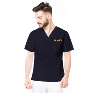 Bluza medicala KULT personalizata cu nume si functie -Bleumarin