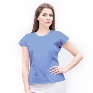 Bluza medicala SPRINT stretch (cu elastan) pentru femei-Azur - Img 1