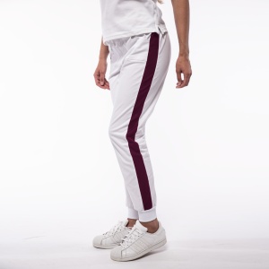 Pantalon medical ART stretch (cu elastan)Alb contrast Tangerine cu buzunare si mansete pentru femei