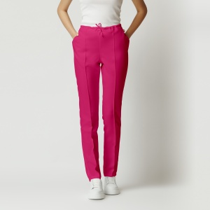 Pantaloni ART stretch(cu elastan) cu dunga pentru femei-Magenta - Img 1