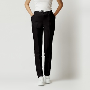 Pantaloni ART stretch(cu elastan) cu dunga pentru femei-Negru - Img 1