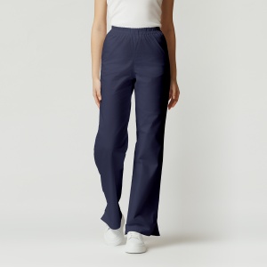 Pantaloni medicali ART din poplin evazat pentru femei-Bleumarin