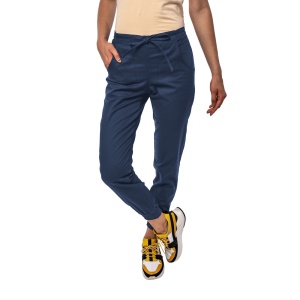 Pantaloni medicali ART stretch (cu elastan) cu manseta pentru femei-Albastru Nocturn