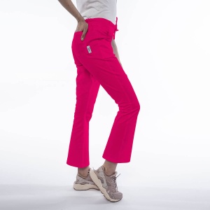 Pantaloni medicali ART stretch (cu elastan) flare pentru femei-Magenta