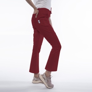 Pantaloni medicali ART stretch (cu elastan) flare pentru femei-Visiniu