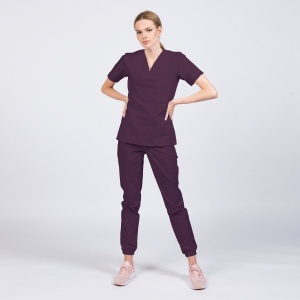 Uniforma medicala CLASS cu pantaloni jogger pentru femei -Tangerine - Img 1