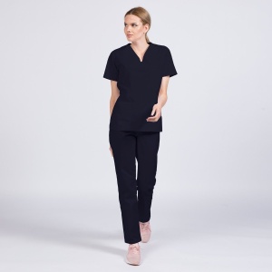 Uniforma medicala CLASS stretch (cu elastan) cu pantalon pentru femei-Bleumarin - Img 1