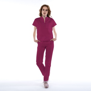 Uniforma medicala FABS stretch (cu elastan) cu pantalon pentru femei-Fructe de padure - Img 1