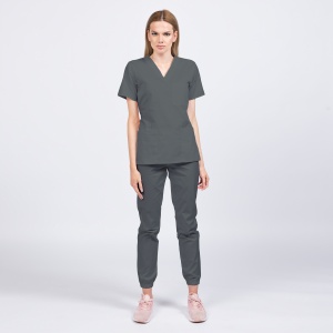Uniforma medicala KULT cu pantaloni jogger pentru femei -Gri