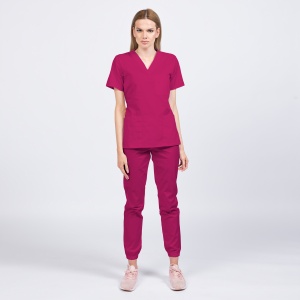 Uniforma medicala KULT cu pantaloni jogger pentru femei-Mangenta