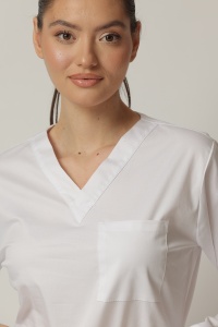 Uniformă Medicală KULT Stretch – Bluză cu Manșete și Pantalon Clasic-Bleumarin - Img 8