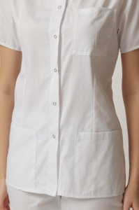 Uniformă medicală Mia cu jachetă mânecă scurtă și pantaloni jogger-Negru - Img 4