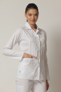 Uniformă medicală Nora cu jachetă mânecă lungă și pantaloni jogger-Rosu - Img 6