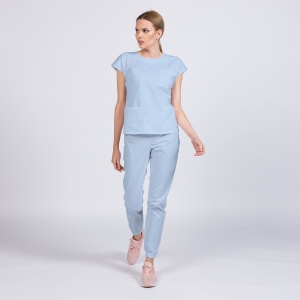 Uniforma medicala SPRINT cu pantalon jogger-Azur pal - Img 1