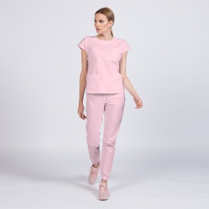 Uniforma medicala SPRINT cu pantalon jogger-Roz pal - Img 1