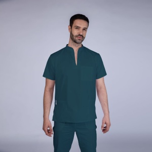 Uniforma medicala stretch STIL (cu elastan) cu pantaloni pentru barbati -Verde marin