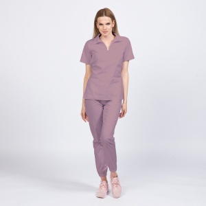Uniforma medicala TREND cu pantaloni jogger pentru femei -Roz antic