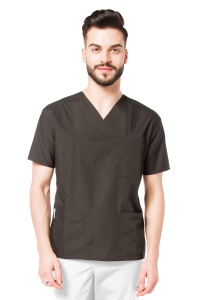 Bluza medicala CLASS clasica din microfibra pentru barbati-Negru