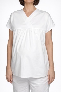 Bluza medicala Hope din poplin pentru viitoare mamici-Rosu - Img 5