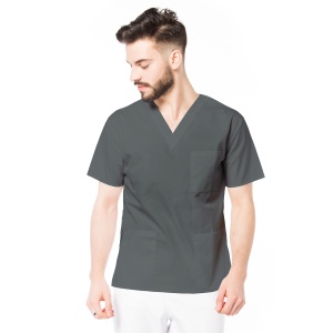 Bluza medicala KULT clasica din microfibra pentru barbati-Gri