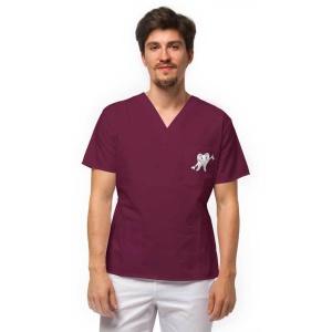 Bluza medicala KULT pentru stomatologi -Visiniu