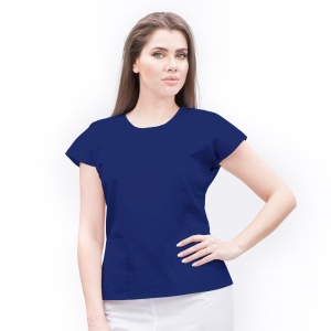 Bluza medicala SPRINT stretch (cu elastan) pentru femei-Albastru Safir - Img 1