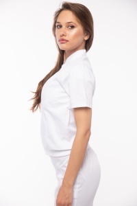 Bomber medical maneca scurta cu fermoar si bordura patent pentru femei TRAFIC-Magenta - Img 3