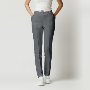 Pantaloni ART stretch(cu elastan) cu dunga pentru femei-Gri - Img 1