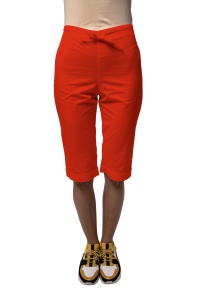 Pantaloni medicali ART clasici din poplin 3/4 cu manseta-Rosu