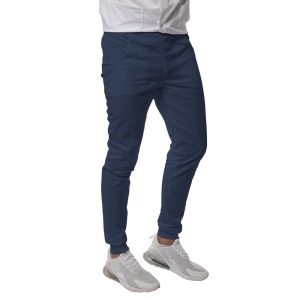 Pantaloni medicali ART stretch (cu elastan) cu manseta pentru barbati-Albastru nocturn
