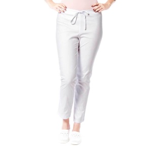 Pantaloni medicali ART stretch (cu elastan) pentru femei-Alb - Img 1
