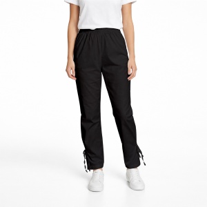 Pantaloni medicali Art Stretch cu fundă pentru femei-Negru - Img 2