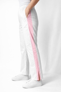 Pantaloni medicali Art stretch evazați cu contrast pentru femei-bleumarin cu alb - Img 3