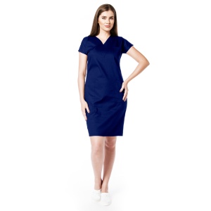 Sarafan medical stretch (cu elastan) ACTIVA-Albastru safir