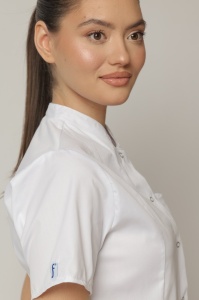 Uniformă medicală Mia cu jachetă mânecă scurtă și pantaloni jogger-Negru - Img 5