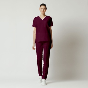 Uniformă Medicală Optim Stretch pentru Femei-Visiniu - Img 1