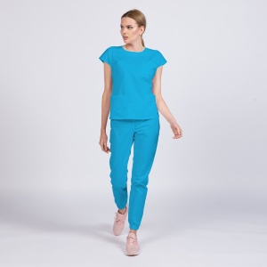 Uniforma medicala SPRINT cu pantalon jogger-Turqoise - Img 1