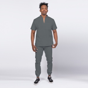 Uniforma medicala STIL cu pantaloni jogger pentru barbati-Gri
